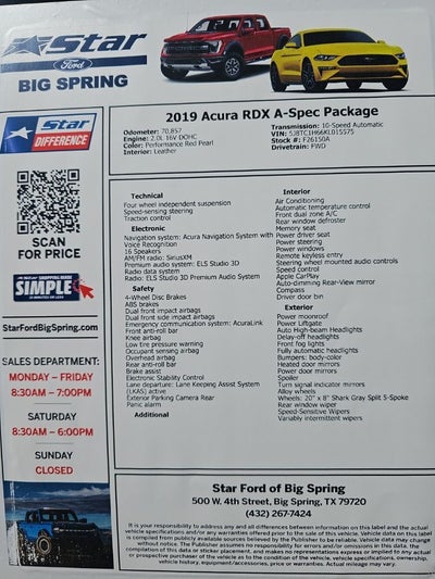 2019 Acura RDX A-Spec Package