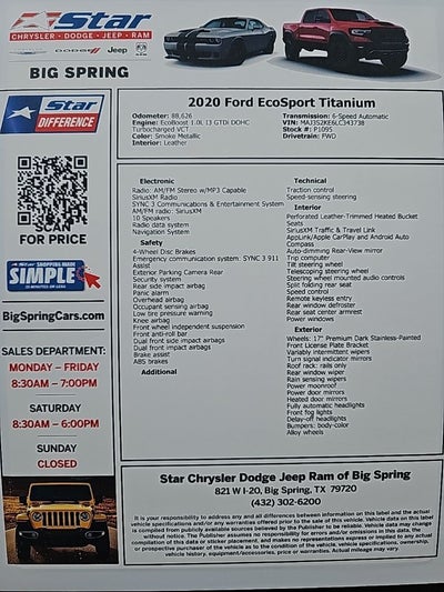 2020 Ford EcoSport Titanium